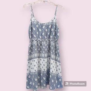 GAP Blue and White Floral Strappy Sundress Mini Dress, Size M